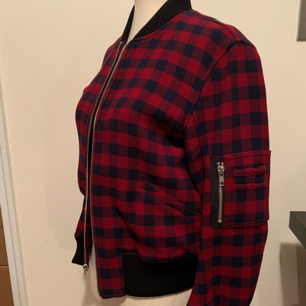 Andrew Gingham Wool Bomber Jacket In Multi Pattern - Picture 5 of 12